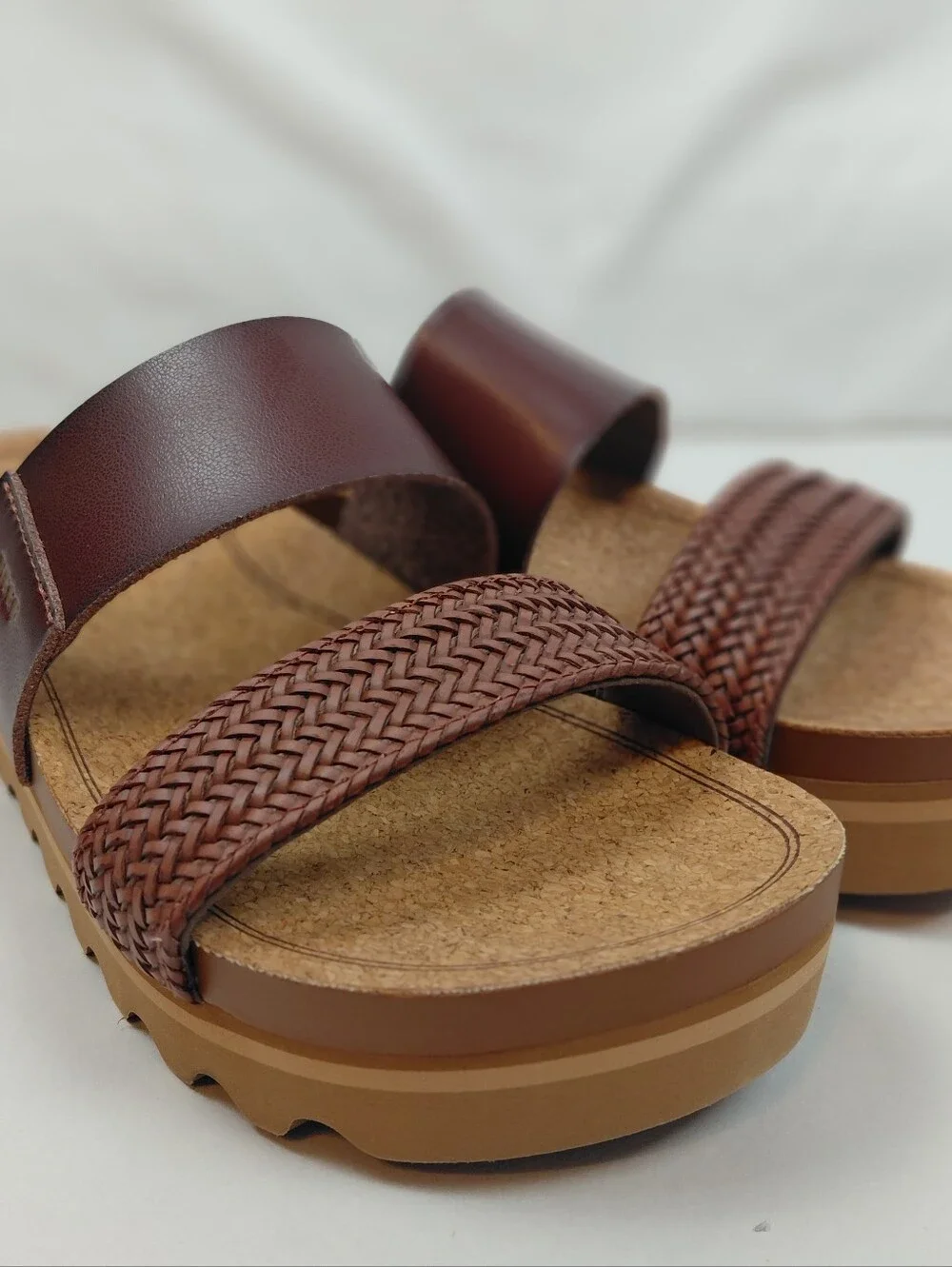 Reef Cushion Vista Hi Platform Slide Sandals Women's Size 8 Brown